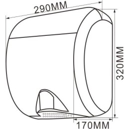 Hand-dryer 1800 W brushed steel