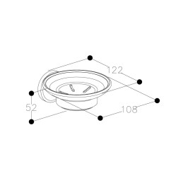 Seebi hoidja, klaasist alusega