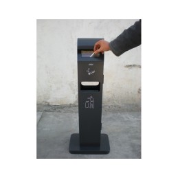 Ristkülikukujuline tuhatoos-prügikast õue, tumehall