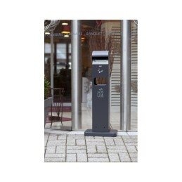 Ristkülikukujuline tuhatoos-prügikast õue, tumehall