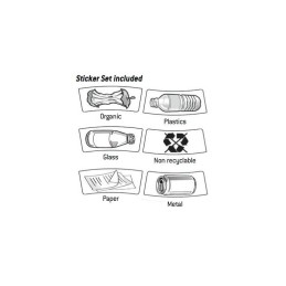 Prügikorv 13L, must, 3 eemaldatavat sisekorvi