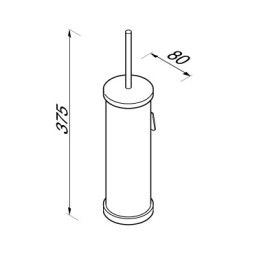 WC hari + hoidja, seinale kinnitatav, must hari Geesa