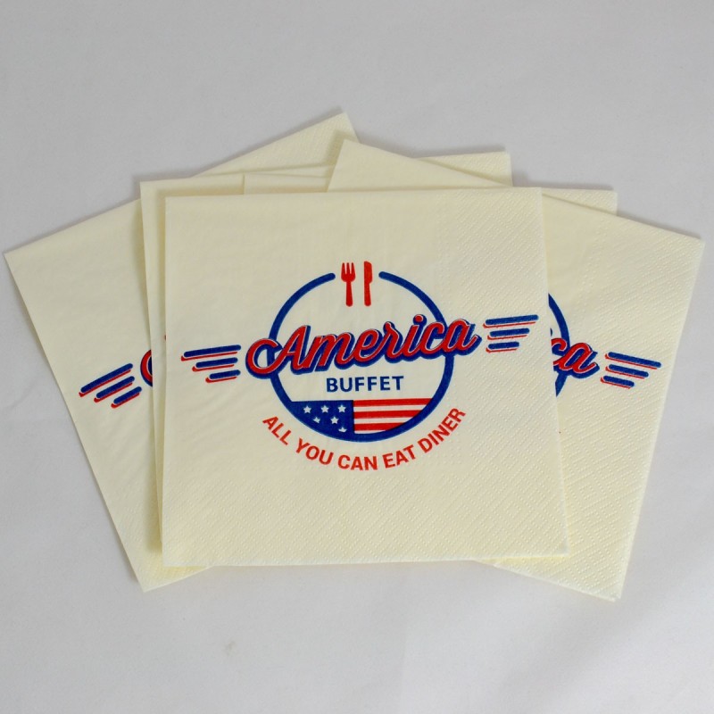 Pabersalvrätik logoga 33*33 cm, värviline, 3-kihiline, 1/4