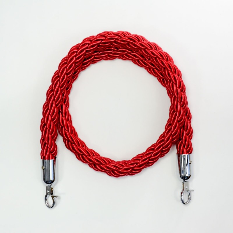 Piirdeköis põim. punane 1,5m (hõbe konks)