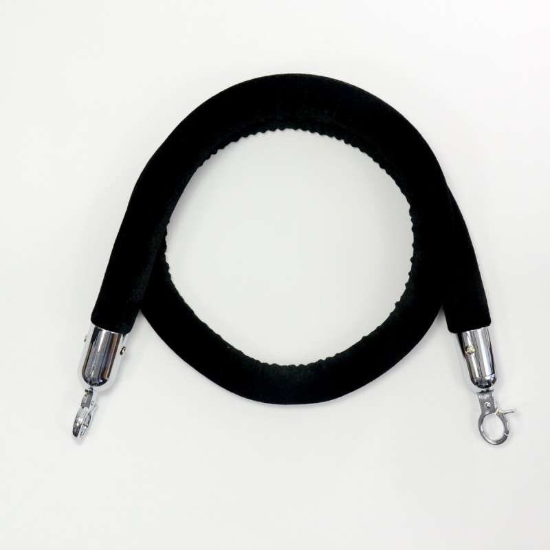 Черный канат ограждения велюр 1.5м