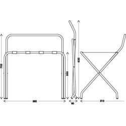 Metallist kroomitud kohvrialus seljatoega