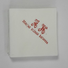 Pabersalvrätik logoga 40*40cm, valge 3-kih, 1/4