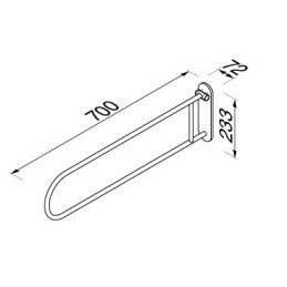Üleslükatav käetugi, 70 cm Geesa