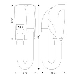 Juukseföön voolikuga, 1000 W, valge