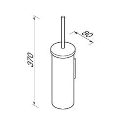 WC hari + hoidja, must hari, seinale kinnitatav Geesa