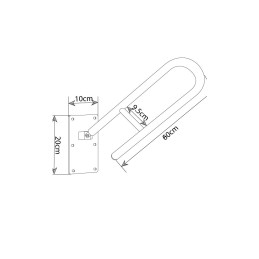 Üleslükatav käetugi, 60 cm