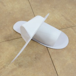 Hotel slipper non-woven top, open toe (cloth sole)