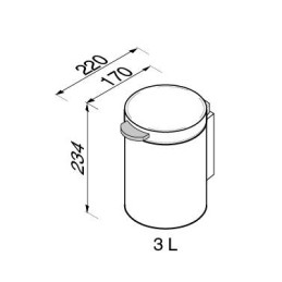 3 L prügikast seinale, roostevaba, Geesa