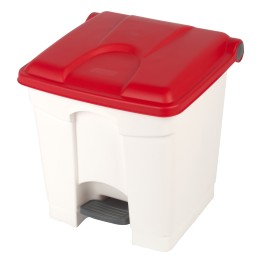 Plastik pedaaliga prügikast 30L, valge
