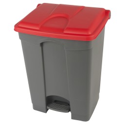Plastik pedaaliga prügikast 70L, hall
