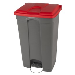 Plastik pedaaliga prügikast 90L, hall