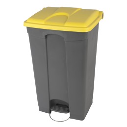 Plastik pedaaliga prügikast 90L, hall