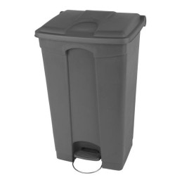 Plastik pedaaliga prügikast 90L, hall