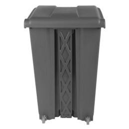 Plastik pedaaliga prügikast 90L, hall