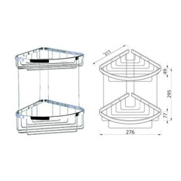 Badaccessoirehalter, doppelt, Eckmodell, groß Geesa