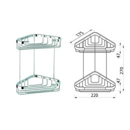 Vannas istabas piederumu turētājs, dubults, stūra modelis, vidējs Geesa