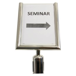 Info sign A4 for retractable belt barrier post