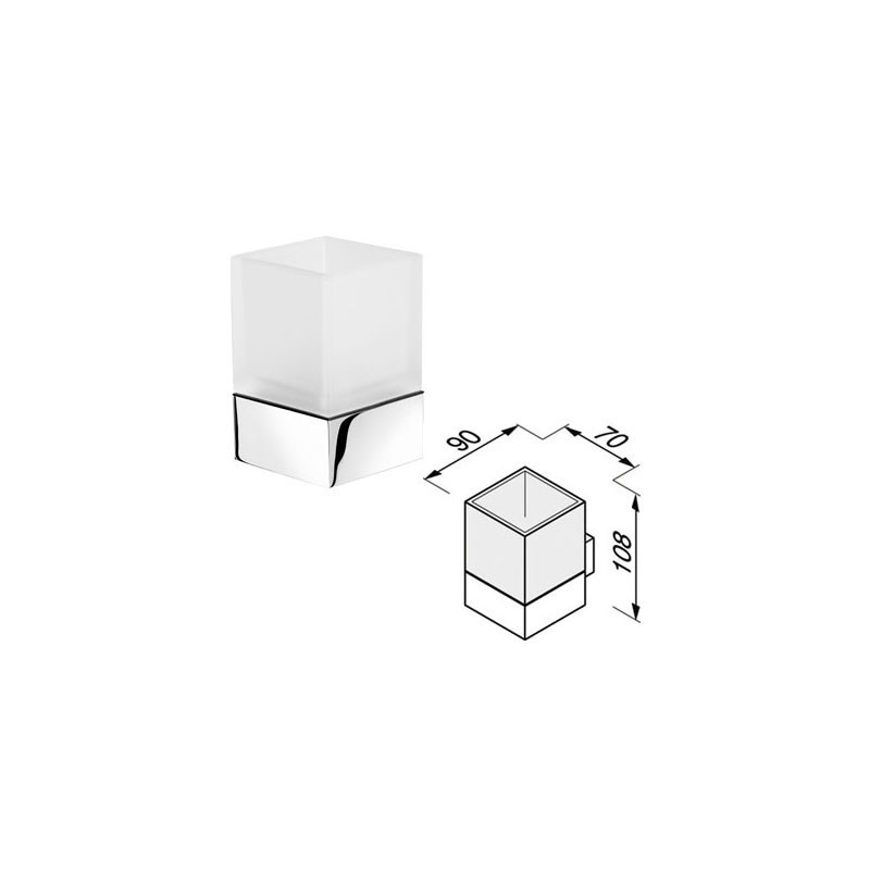 Glashalter mit Trinkglas, an der Wand montiert Geesa