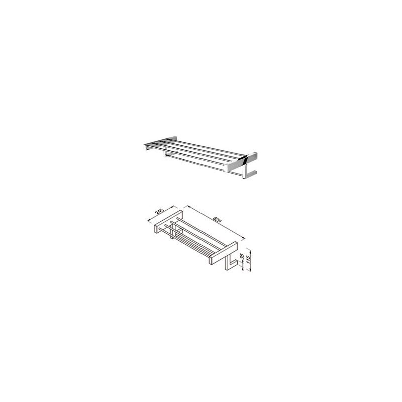 Dvieļu plaukts ar papildu dvieļu stieni Geesa