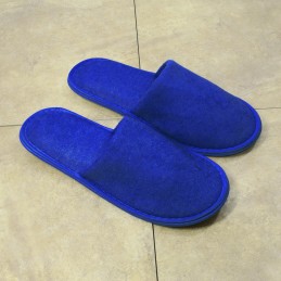 Blauer Frottee-Schuh mit geschlossenem Zeh