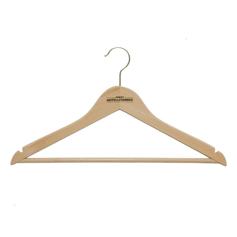 Hanger with logo, natural wood
