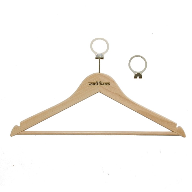 Vargusevastane riidepuu logoga, hele puit