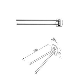 Dvieļu turētājs, divi apaļi stieņi Geesa