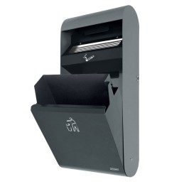 Wandmontierter Außen-Abfallbehälter mit Aschenbecher, 14 L + 3 L, grau