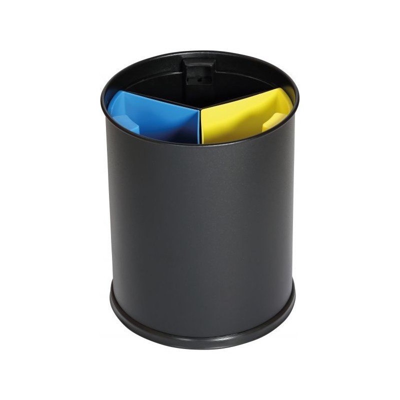 Abfalleimer 13 L, schwarz, 3 Fächer