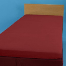 Palags ar gumiju 90*200 cm, trikotāža, bordo