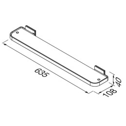 Klaasist riiul koos hoidjaga, 60 cm Geesa