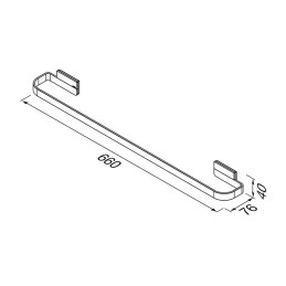 Dvieļu stienis/turētājs, 60 cm Geesa