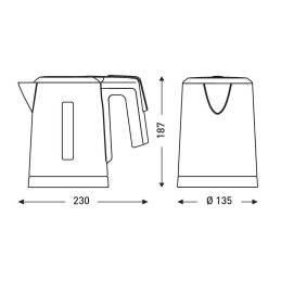 Tējkanna 800 ml, melns