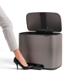 Atkritumu tvertne 33 L, pelēks, 3 nodalījumi