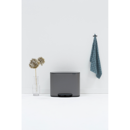 Atkritumu tvertne 33 L, pelēks, 3 nodalījumi