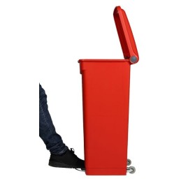 Pedal-Mülleimer 90 L, rot (ohne Deckel)