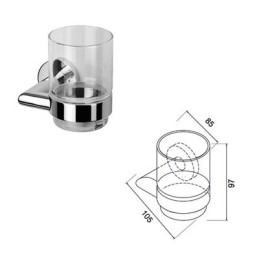 Glāžu turētājs ar stikla glāzi Geesa