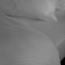 Pillow case 53*63 cm, satin stripe 4 mm, light grey