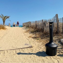 Außenascher, röhrenförmig mit Eimer 10 L, freistehend, grau