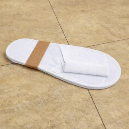 Hotel slipper non-woven top, open toe (cloth sole)