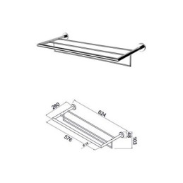 Handtuchregal mit zusätzlicher Stange Geesa