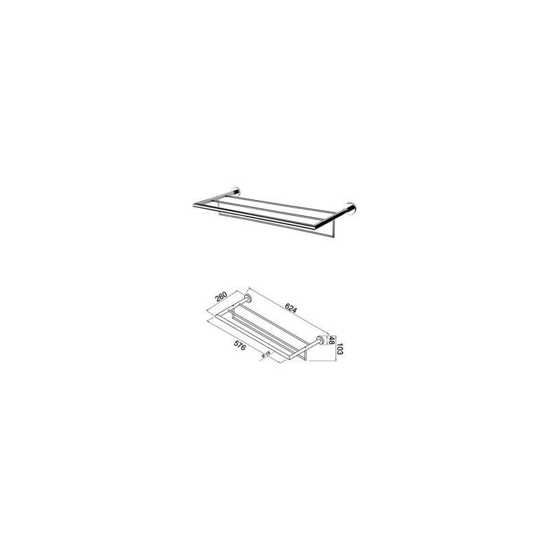 Dvieļu plaukts ar papildu stieni Geesa