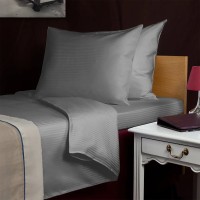 Superior sateen, 4 mm stripe, light grey